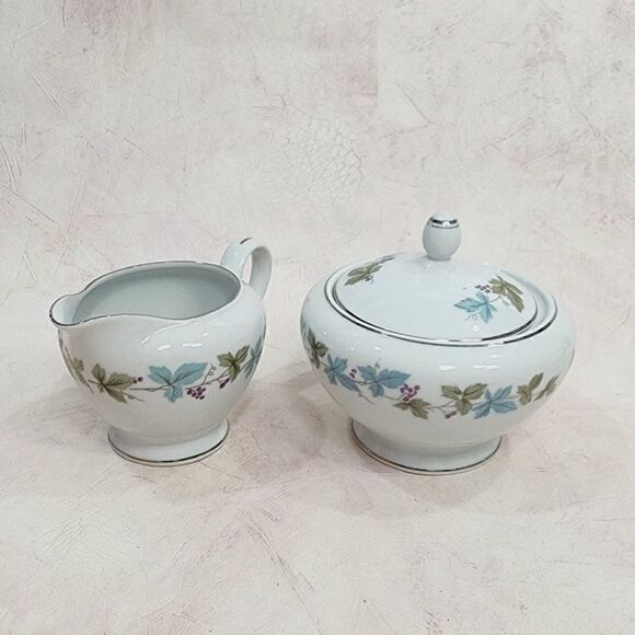 Vtg Fine China  JAPAN MS 6701 Sugar And Creamer Set - Picture 1 of 9